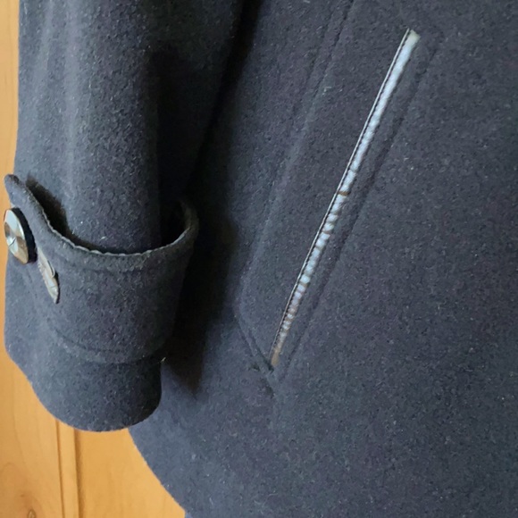 Marcona Black Wool Blend Peacoat, Size 10 - Picture 5 of 16